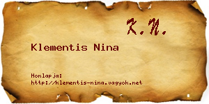 Klementis Nina névjegykártya